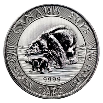 Picture of 2015 1.5 oz Canadian Polar Bear & Cub BU