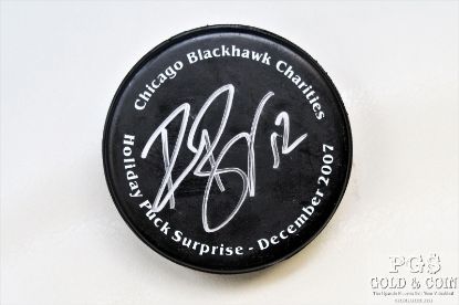 Picture of Signed Puck Rene Bourque #12 Chicago Blackhawks NHL Hockey 2007 Charity Gm 17711