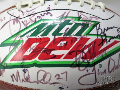 Picture of Signed Football with Multiple Player Signatures Bobby Hull HOF No COA 8479