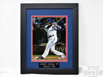 Picture of Signed Photo Addison Russell #27 Chicago Cubs MLB wNameplate, Framed 14732