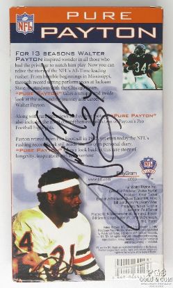 Picture of Walter Payton IP Signed "Pure Payton" Vintage 1997 VHS HOF Chicago Bears 27370