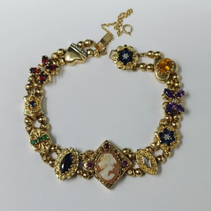 Picture of Vintage Richard Klein 8" 14k KLJCI Bracelet w/ Gemstones 36.4g 28253