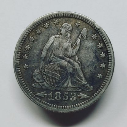 Picture of 1853 Arrows & Rays Seated Liberty Quarter 25c 28260