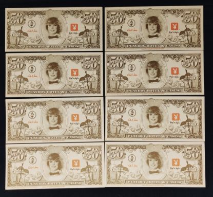 Picture of (8) Vintage Playboy Casino Playnight $50 Notes UNC $400FV 28256