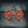 Picture of Don Lucas Sterling Silver Carnelian Cluster Clip-on Earrings 1"x.75" 9.5g 28293