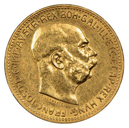Picture of Austria 20 Corona Gold Coin (Random Date) BU .1960 AGW