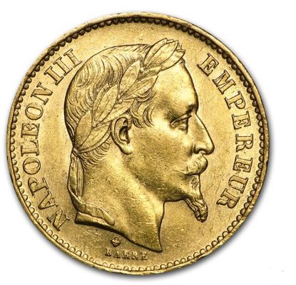 Picture of France 10 Francs Gold Napoleon III (1861-1869) AU .093 AGW