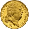 Picture of France 20 Francs Gold Louis XVIII (1814-1824) AU .1867 AGW