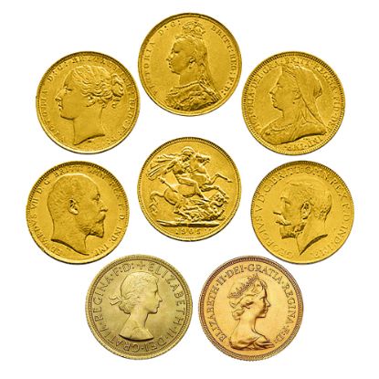 Picture of Great Britain 1/2 Gold Sovereign (Random Date) BU .1177 AGW