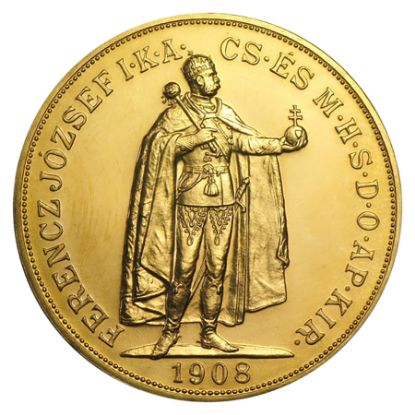 Picture of Hungary 100 Korona Gold Restrike (1908) AU .98 AGW