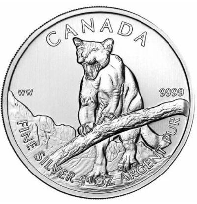 Picture of 1 oz Silver $5 Canadian Predator Series Cougar (Random Date) BU