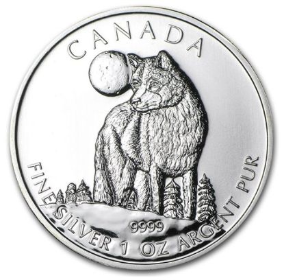 Picture of 1 oz Silver $5 Canadian Predator Series Wolf (Random Date) BU
