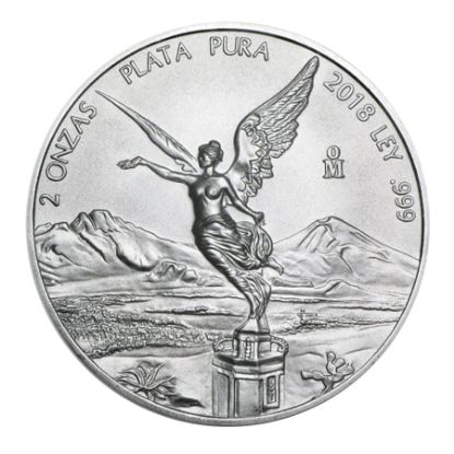 Picture of 2 oz Mexican Libertad Silver (Random Date) BU
