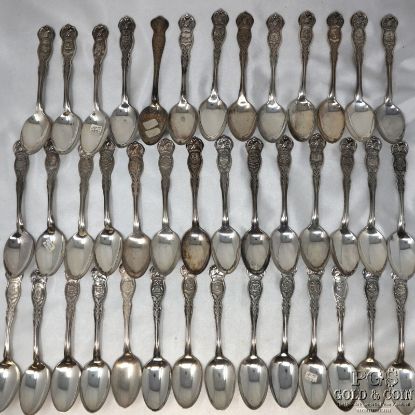 Picture of 41 Vintage State Spoons Silver Plated 626.9 dwt/974.9g