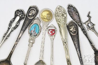 Picture of Assorted Antique Souvenir Spoons Italy Gerber Sunkist Rolex 24pc SP 