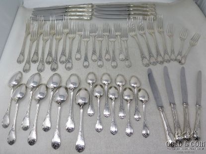 Picture of Christofle Marley Silver Plate Flatware 8 Full Sets & 4 incomplete sets (43 pcs) 