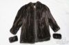 Picture of Rich Dark Brown Women's Mink Fur Coat with Cuffs for Menger Cuffs Med Length