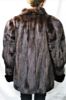 Picture of Rich Dark Brown Women's Mink Fur Coat with Cuffs for Menger Cuffs Med Length