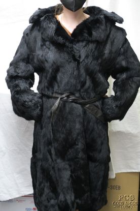 Picture of Full Length Acetate Faux Fur Coat with Removable Hood 