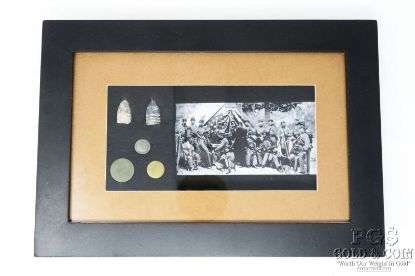 Picture of Civil War Shadow Box Bullets Buttons and Photo Display Box 23148