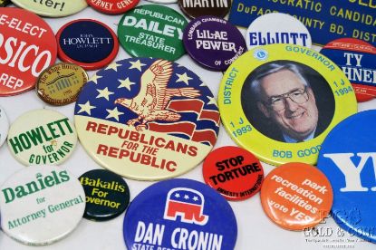Picture of Political Buttons Assorted Lot Pinback Election Pins 53 Pcs