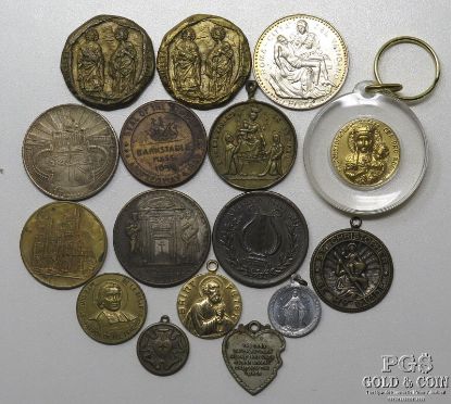 Picture of (16) Assorted Vintage Religious Tokens and Medals 