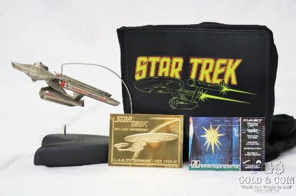 Picture of 1996 Star Trek USS Enterprise w/Talking Stand, Light Up TShirt, Gold Cards 