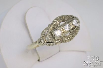 Picture of Antique Triple Stone Diamond Ring 14k Gold
