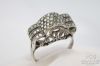 Picture of Signed Sterling Silver Marcasite MOP Pin, Earrings, Ring 4pc 