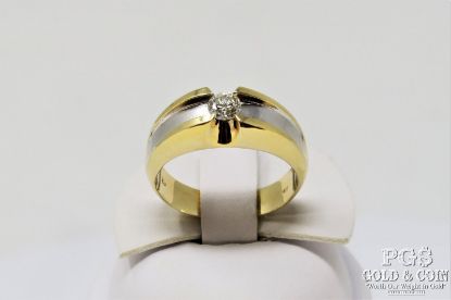 Picture of .38ct Diamond Men's 14k White and Yellow Gold Ring