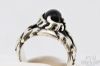 Picture of Sterling Silver Biker Flames Onyx Men's Ring