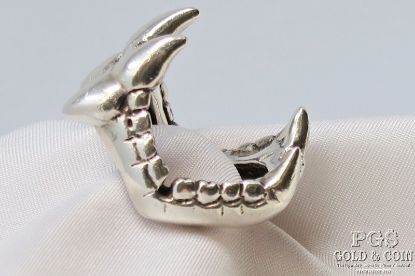 Picture of Sterling Silver Vampire Open Jaw Fangs Biker Ring
