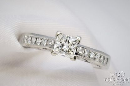 Picture of .50ct G VS Diamond Engagement Ring .25ct G-H Channel 18k