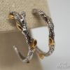 Picture of Stephen Dweck Sterling Silver Branch Hoop Earrings