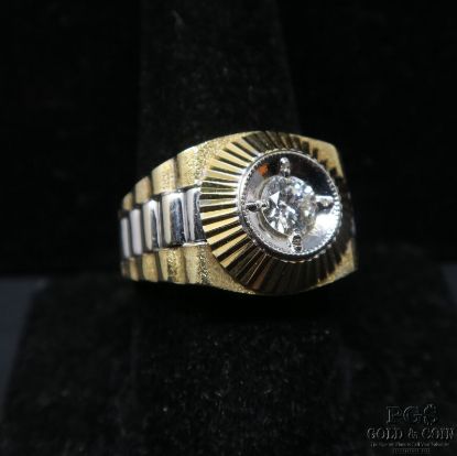Picture of .65ct Diamond H, I1 Men's 14k White & Yellow Gold Ring
