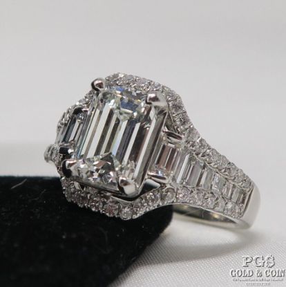 Picture of 18k GIA Certified 1.75ct VS2 G Emerald Cut Diamond Ring