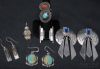 Picture of Navajo N.A. Sterling Silver & Turquoise Earrings, Pendant & Ring Set 