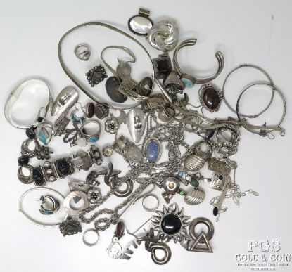 Picture of Assorted Vintage Sterling Silver Mexico Jewelry Lot 28.2ozt 