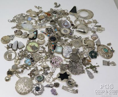 Picture of  Assorted Sterling Silver Pendants and Charms 34ozt