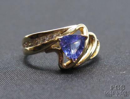 Picture of 14k Yellow Gold Tanzanite &  G/SI Diamond Ring