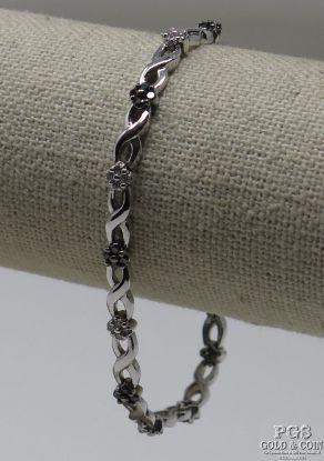 Picture of 14k White Gold Diamond and Sapphire Bracelet 6.75" 