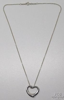 Picture of Tiffany & Co Sterling Silver Open Heart Necklace 16" 