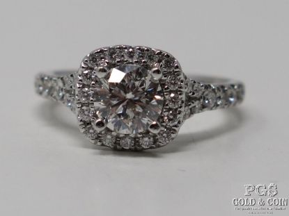 Picture of 14k White Gold .97ct H, SI2 GSI Diamond Engagement Ring