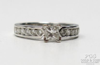 Picture of 18k White Gold w/ GIA .36ct VS1/D Diamond Engagement Ring 