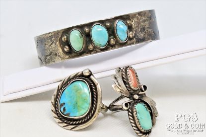 Picture of Native American Sterling Silver Turquoise Bracelet & Rings