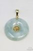 Picture of Light Green Jade Disc Pendant 14k Gold Chinese Luck 