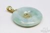 Picture of Light Green Jade Disc Pendant 14k Gold Chinese Luck 