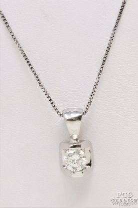 Picture of .27ct I1/I Diamond Pendant 14k White Gold with 14k Box Chain 18"