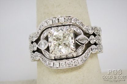 Picture of 14k EGL 2.65ct SI2 H Diamond Engagement Ring Set 