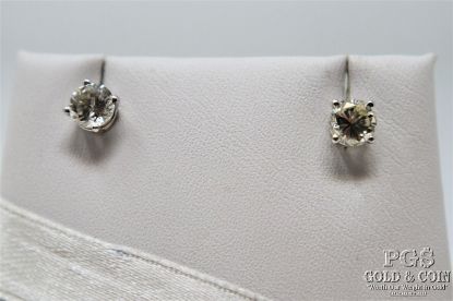 Picture of 14k White Gold .96ct SI/H-I Diamond Stud Earrings 